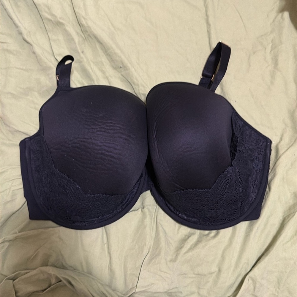 Third love lace detail tshirt bra 40H black